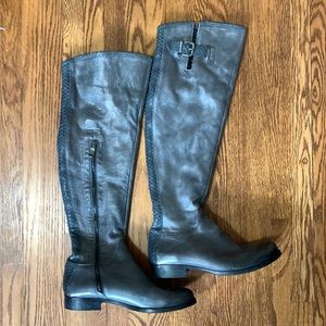 Ron White Dark Grey Tall Leather Boots